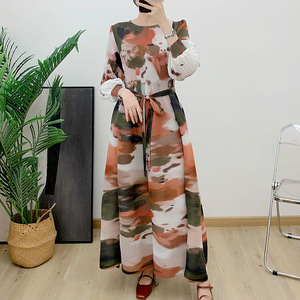 All'ingrosso abito plissettato con lanterna Plus Size 100% stile Casual in poliestere plissettato - Product Image 4