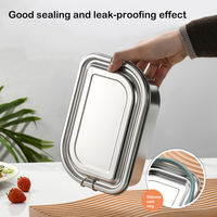 Boîte à lunch isotherme anti-déversement à double compartiment en acier inoxydable – Sans BPA, 1600 ml XL, double couche en acier 304 pour le bureau/l'école/les trajets quotidiens