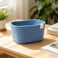 Panier de rangement pliable en coton de style bohème, rectangulaire, écologique, pour la décoration de la maison - Organisateur de rangement de bureau, couleur personnalisée