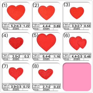 Tình Yêu Hình Trái Tim Sắt Trên Vải Ủng Hộ May Mặc Thêu Đính Trái Tim Màu Đỏ Vá Với Sequins Cho T-Shirts Và Mũ - Product Image 2