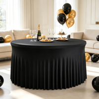 Housse de table ronde extensible personnalisée pour restaurant et hôtel, avec jupe de table motif tournesol pour fête