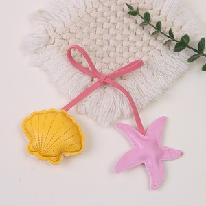 Nouveau porte-clés pendentif coquillage, pendentif étoile de mer, porte-clés de sac et de voiture, pendentif couple, breloque de sac en cuir brodé, décoration - Product Image 5