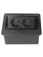 Prise de bureau escamotable FUPAI FP-120 avec deux prises EU, prise encastrée dissimulée, multifonction pour table de bureau