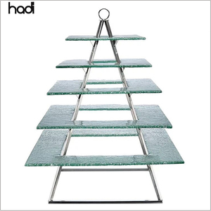 Moderno Hadi 5 capas <span class=keywords><strong>de</strong></span> acero inoxidable <span class=keywords><strong>Torre</strong></span> <span class=keywords><strong>Eiffel</strong></span> Cake Stand Deluxe Postre Mesa Decoraciones para exhibiciones <span class=keywords><strong>de</strong></span> hotel y artículos <span class=keywords><strong>de</strong></span> buffet - Product Image 1
