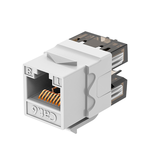 180 °   Connecteur Keystone Cat6 UTP sans outil, <span class=keywords><strong>RJ45</strong></span> 8P8C plaqué or, clip externe, norme de câblage T568B, 100 % testé - Product Image 6