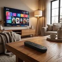 Control Remoto Inalámbrico con Teclas de Acceso Rápido Personalizables, 4 Botones de Color, Acceso Rápido a Aplicaciones de IPTV, TV Box, Reproductor Multimedia OTT