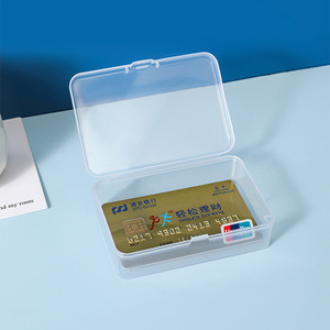 Transparent Plastic Card Storage Box Rectangle Stackable With Lid For Playing Cards Id Business Cards Organizer 30g - Product Image 4