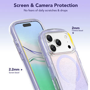 Funda Protectora para Teléfono iPhone 17 Pro <span class=keywords><strong>Max</strong></span>, de TPU Rígido y Cristal Magnético Deportivo, Anti-Amarillamiento, Colorida, en Bolsa OPP, Venta Directa de Fábrica - Product Image 5