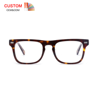 Montures de lunettes vintage en acétate transparent de haute qualité, légères, carrées, unisexes, à monture complète, avec étui de luxe pour opticien