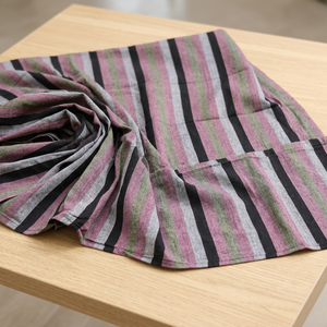 Handloom Woven Organic Khadi Cotton Fabric Medium Weight 125 GSM Stripes Pattern Breathable Quick-Dry Eco-Friendly <b>for</b> Apparel - Product Image 2