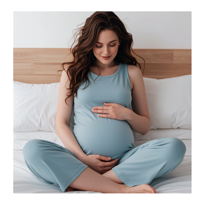 Vêtements de maternité personnalisés ensembles de vêtements de détente en coton biologique pyjamas en bambou doux pour femmes vente en gros de vêtements pour femmes enceintes - Product Image 1