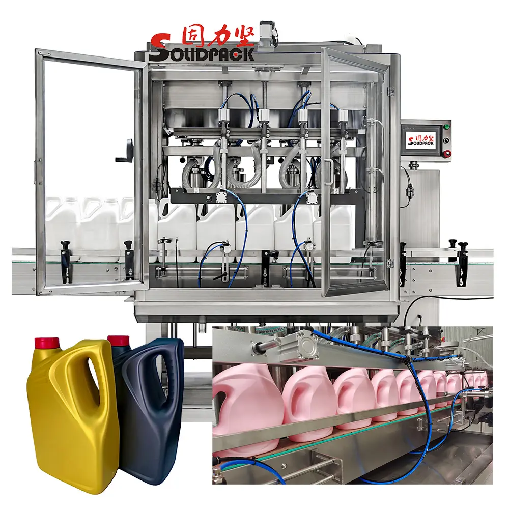 Solidpack Factory Direct Supply Automatic Engine Production Line lubricants Gear motor lube Oil Filling Machine