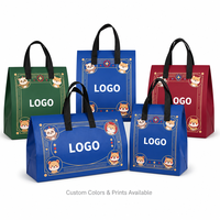 Sac fourre-tout personnalisé en PP non tissé, résistant, réutilisable, de qualité alimentaire, pour pizza et en-cas, imperméable, laminé, capacité de charge de 10 à 15 kg
