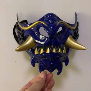 Maschera Unisex per Halloween, Guerriero Fantasma, Maschera da Ballo in Maschera con Denti e Teschio, Stile Giapponese Hannya, Demone Kabuki, Prajna, Samurai, <span class=keywords><strong>Oni</strong></span>, Diavolo - Product Image 4