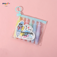 Ensemble de stylos surligneurs miniatures bleus de luxe en gros, 6 pièces/ensemble, 6 couleurs, permanents, fournitures scolaires originales