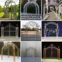 Arche en fer forgé de style européen, porte en métal doré populaire pour les mariages, arche en fer pour la décoration de scène de mariage