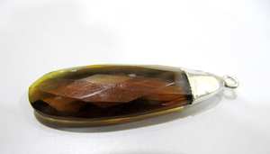 Colgante de Cuarzo en Forma de Pera con Baño de Plata de Ley y Aro Sencillo, Joyería Fina para Mujer en Oferta - Product Image 4