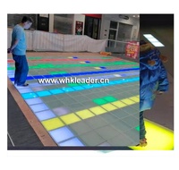 Écran de sol interactif LED extérieur, piano Abyss, lampe ronde, miroir 3D, écran en verre trempé, capteur de pression, étanche