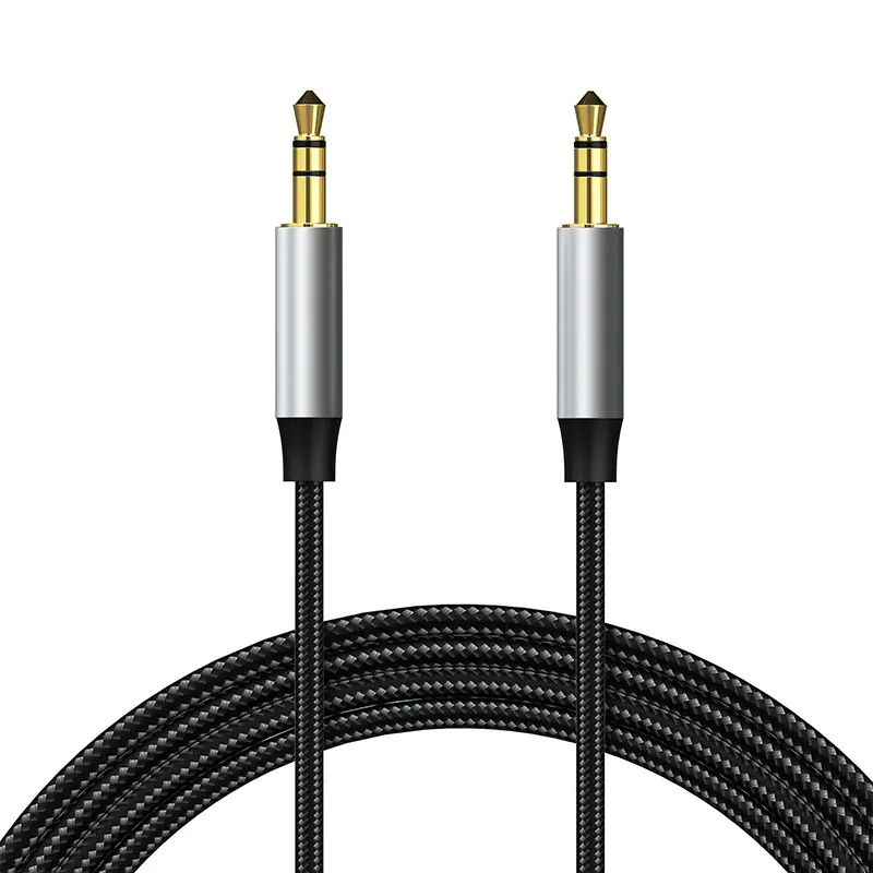 3.5 audio cable P3202X nylon jack male to male stereo car aux cable for car cellphone headset