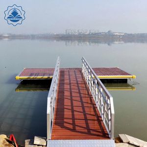 Pontons <span class=keywords><strong>en</strong></span> aluminium à cadre <span class=keywords><strong>en</strong></span> acier Dock flottant Lumière solaire Kits de canal transversal marin pour bateau <span class=keywords><strong>ponton</strong></span> Voile Fournitures marines - Product Image 3