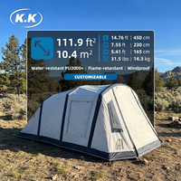 Kawagebo Kamp (KK) 14.8' X 7.6' Gonflable 10.4 ㎡   Tente de camping gonflable 210D Oxford avec auvent