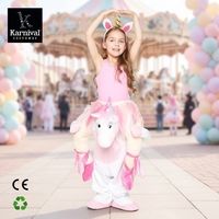 Costume de cosplay licorne rose style mignon pour filles, combinaison à enfiler pour fêtes d'anniversaire d'enfants, Halloween, carnaval, spectacle
