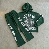 Sweat à capuche noir ample et léger 100% coton clouté, qualité supérieure 400 g/m², luxe, pour homme, coupe oversize