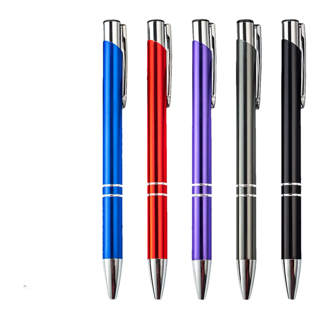 थोक सस्ते बॉल पेन क्लिक करें कलम उच्च गुणवत्ता प्रचारक धातु विज्ञापन लोगो एल्यूमीनियम नोटबुक अनुकूलित काले कलम