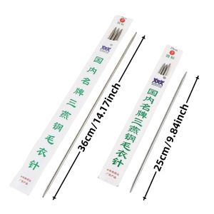 4 Pcs/set Aiguilles à tricoter en acier inoxydable 36cm/25cm Double Pointed <span class=keywords><strong>Crochet</strong></span> Hooks Sweater Needle for Scarves DIY Knitting Tools - Product Image 2