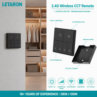 Panneau de commande sans fil 2,4 G à 6 touches, télécommande CCT réglable, compatible avec boîtier récepteur 2,4 G pour interrupteur de lampe sous armoire