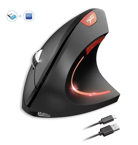 Mini ratón óptico inalámbrico de modo <span class=keywords><strong>dual</strong></span> con retroiluminación LED y función de silencio USB y para carga Bluetooth para juegos de oficina de computadora - Product Image 6