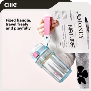 Gourde d'été portable Shile pour filles, en Tritan, avec sangle, design créatif et <span class=keywords><strong>tendance</strong></span>, pour eau et <span class=keywords><strong>café</strong></span>, idéale pour la maison - Product Image 3