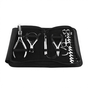Custom logo Hair extension tool kit includes C Type <b>Needles</b> also Micro <b>beads</b> crimping plier and 2pcs Parting Finger for sale - Product Image 1