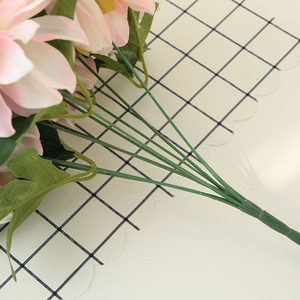 Ramo de rosas de té de peonía Artificial, flores de boda de seda de alta calidad, 10 cabezas, venta al por mayor, M549 - Product Image 5