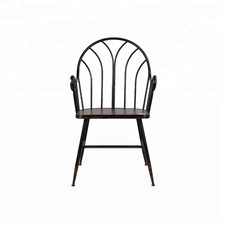 Innova – fauteuil industriel Vintage en métal noir, décoration de Patio extérieur de jardin, chaise de Bar avec accoudoir