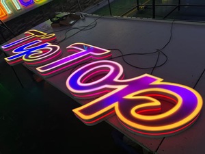 Tùy chỉnh quảng cáo chiếu sáng RGB marquee kênh 3D hoạt hình từ ánh sáng lên chữ số signage tùy chỉnh <span class=keywords><strong>LED</strong></span> Tường cửa hàng dấu hiệu - Product Image 6