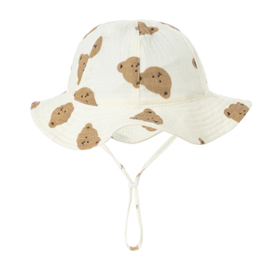 Sombrero de Sol de muselina para bebé, gorros de cubo de dibujos animados para niña, gorro de algodón para playa al aire libre, accesorios para bebé de 0 a 12M - Product Image 5