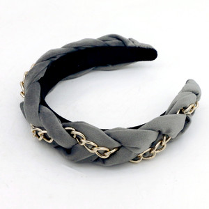 <span class=keywords><strong>Fascia</strong></span> a catena in oro da donna all'ingrosso con treccia e tessuto in velluto accessorio elegante <span class=keywords><strong>per</strong></span> ragazza - Product Image 2
