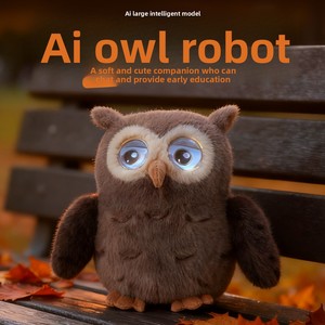 Gufo Parlante Intelligente AI in Velluto con Doppio Occhio e Emozioni, Rivestimento in Rete per Interazione WIFI, Bambola Compagna Antistress per Età 14+ - Product Image 4