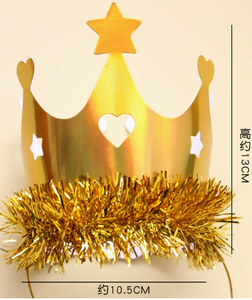 DAMAI Vente en gros de chapeaux d'anniversaire en <span class=keywords><strong>papier</strong></span> avec couronne à pompons dorés et argentés pour enfants et adultes, accessoires de décoration pour fêtes et rassemblements - Product Image 6