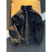 Blouson bomber zippé vintage à motif cœur imprimé noir pour homme - Style streetwear chaud d'hiver, taille haute 6XL