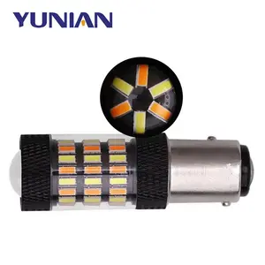 S25 7443 3157 4014 60SMD BAY15D 1157 P21/5W LED הנורה רכב נהיגה אור בלם איתות אור צבעים כפול לבן אמבר