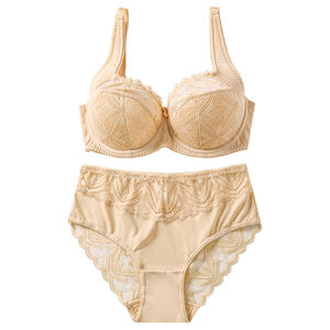 Reggiseni e mutandine all'ingrosso BEIZHI <span class=keywords><strong>ferretto</strong></span> Fat Women Plus Size set di reggiseni trasparenti in pizzo Sexy - Product Image 4