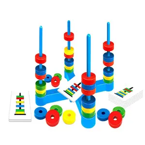 Mainan Edukasi Permainan Papan Permainan Kartu Cocok Cincin Magnetik Stem untuk Anak-anak