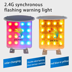 Hai mặt năng lượng mặt trời màu đỏ và màu xanh nhấp nháy ánh sáng <span class=keywords><strong>LED</strong></span> đêm xây dựng cảnh báo ánh sáng hộ Lan Tôn sóng xây dựng màu vàng cảnh báo ánh sáng - Product Image 2