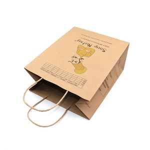 Sac en papier kraft brun en gros, recyclable, épaisseur 100 g/m², 150 g/m², avec poignée - Product Image 2