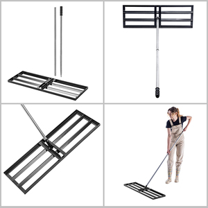 JH-Mech 레벨러 도구 잔디 사용자 친화적 인 조정 가능한 긴 손잡이 좋은 실 아연 도금 강철 잔디 레벨링 갈퀴 - Product Image 4