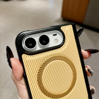Pour Portefeuilles et Étuis de Téléphone Magnétiques, Antichoc, Charge Sans Fil, Fibre de Carbone, Design Luxe, Compatible avec Étui pour Anneau Magnétique