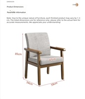 Fauteuil moderne en bois massif avec siège rembourré doux, structure couleur noyer, chaise d'appoint en tissu pour salon, mobilier de maison