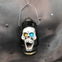 Kit d'éclairage moderne en plastique pour Halloween, suspension lumineuse squelette avec yeux rouges et verts, surface bronze, pour décoration de fête et de porche